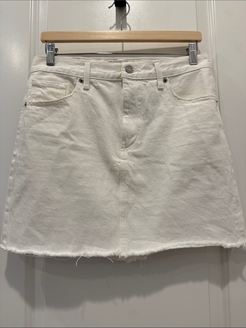 Lucky Brand Cream Denim Mini Skirt